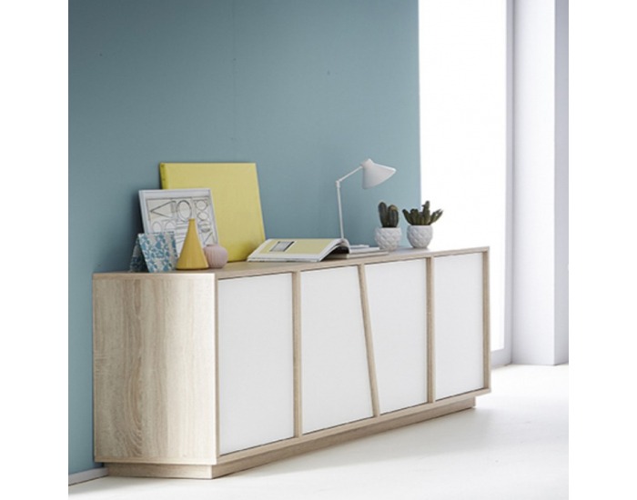Štvordverová komoda Natura 223488 - dub sonoma / biela