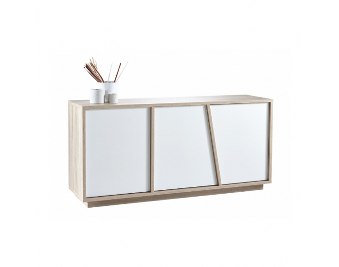 Trojdverová komoda Natura 223489 - dub sonoma / biela