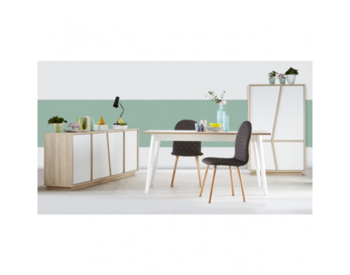 Trojdverová komoda Natura 223489 - dub sonoma / biela