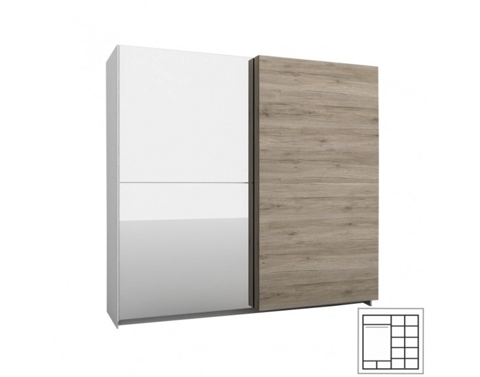 Skriňa s posuvnými dverami Betino BX-72 2D - dub sonoma tmavá