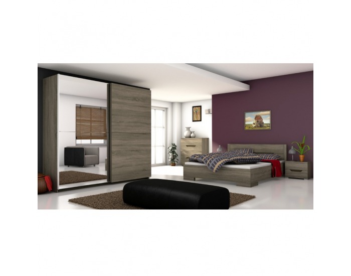 Posteľový rám s úložným priestorom Betino DA-26 160 - dub sonoma tmavá