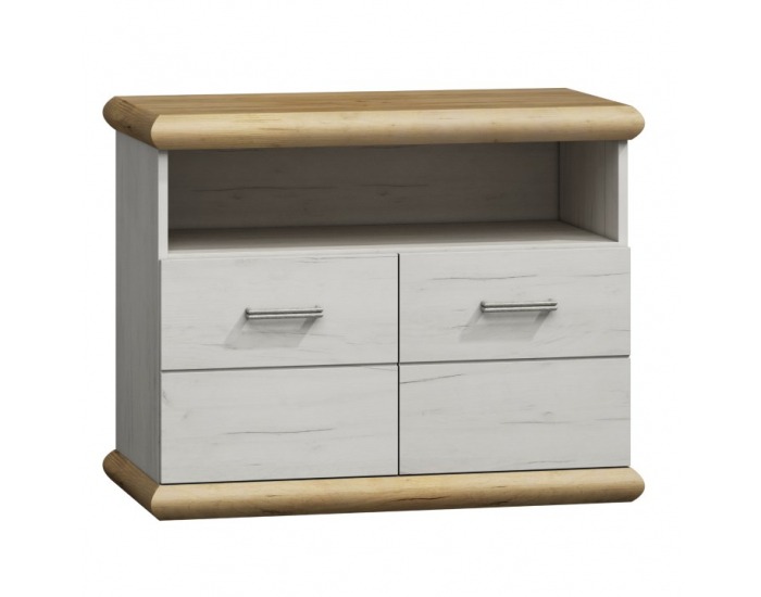 Zásuvková komoda Katy K-12 - dub biely / dub zlatý