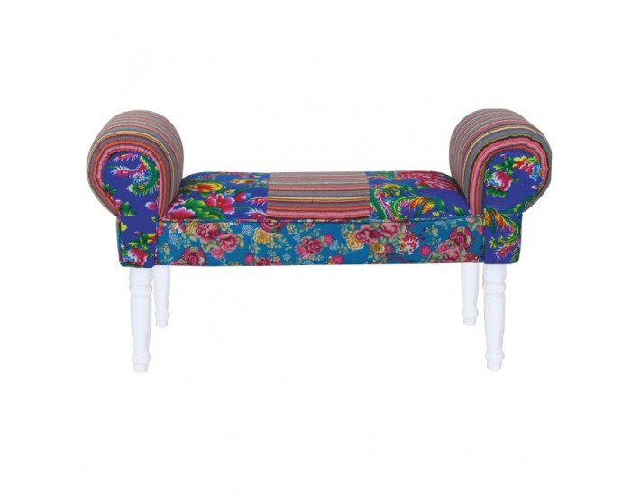 Lavica do predsiene Charade - modrý vzor / biela