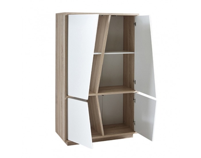 Policová skriňa Natura 223490 4D - dub sonoma / biela