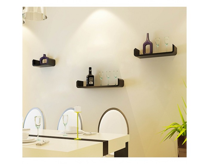 Poličky (3 ks) Lupo - čierna