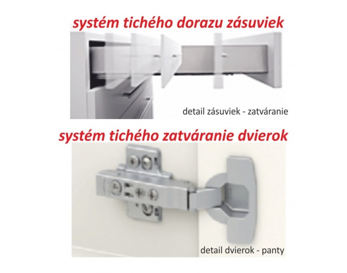 Horná kuchynská skrinka Line White G60 U - biely vysoký lesk / dub sonoma