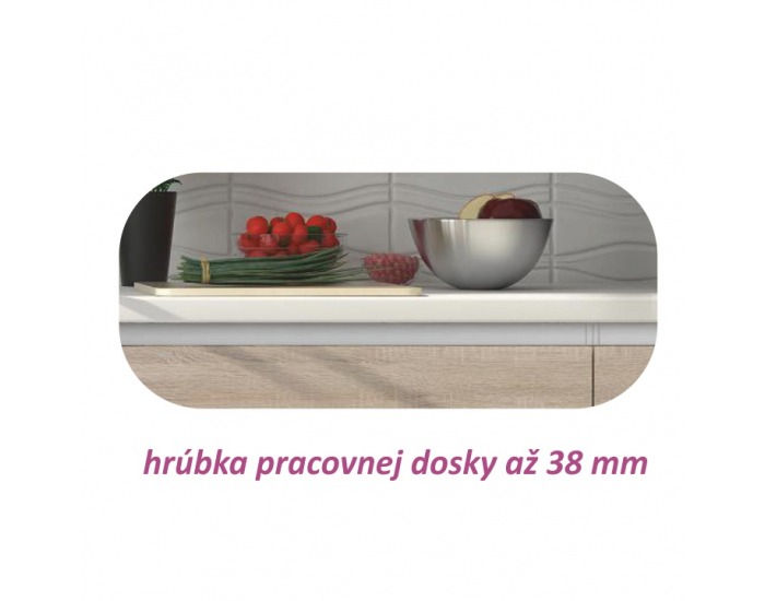 Dolná kuchynská skrinka Line D60 U - dub sonoma / biela