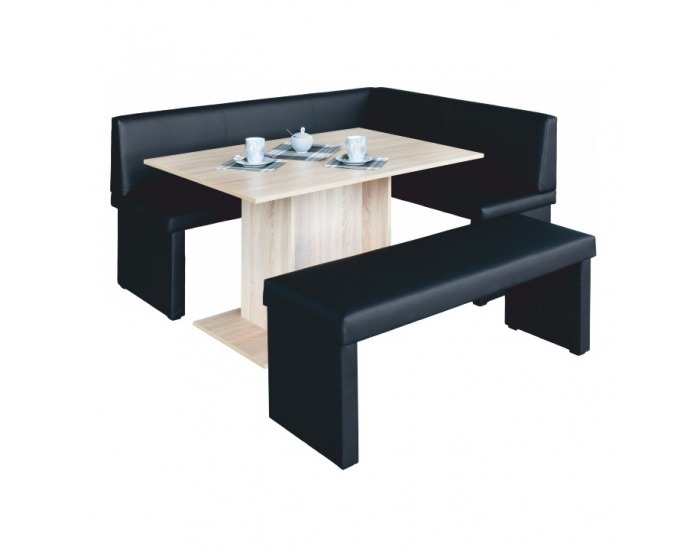 Čalúnená lavica do kuchyne Modern - čierna