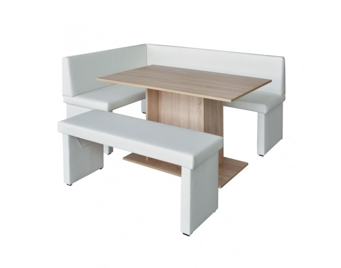 Čalúnená lavica do kuchyne Modern - biela