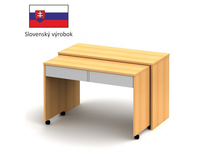 Rozkladací PC stolík Versal New - buk / biela