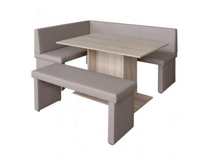 Čalúnená rohová lavica do kuchyne Modern L - cappuccino