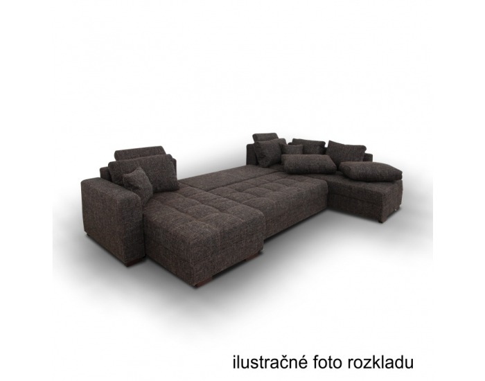 Rohová sedačka U s rozkladom Mantego L/P - čierna