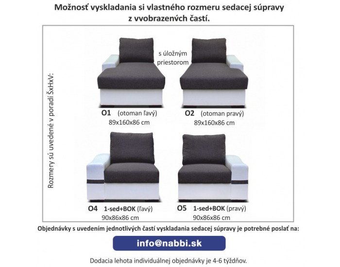 Trojsedačka Oregon - biela / sivá
