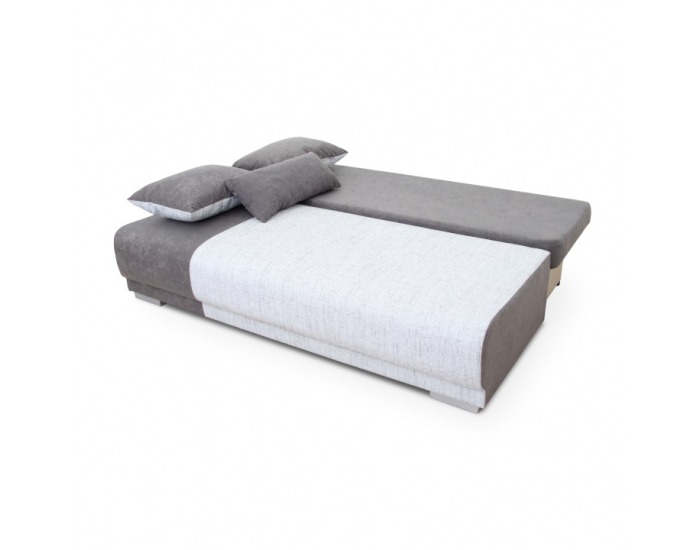 Rozkladacia pohovka s úložným priestorom Suzan - sivá