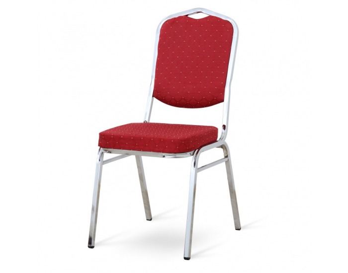 Konferenčná stolička Lejla - červená / chróm