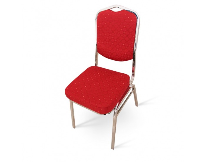 Konferenčná stolička Lejla - červená / chróm