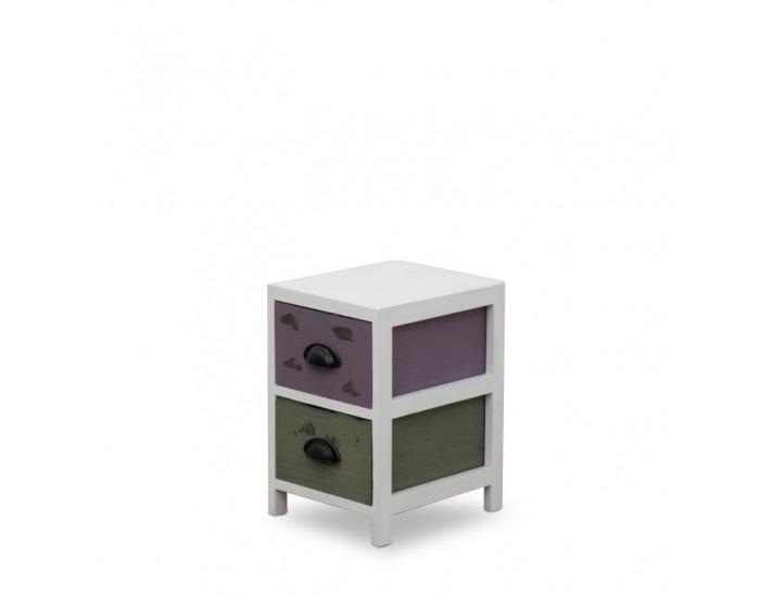 Komoda Alfi 2 - sivá / kombinácia farieb