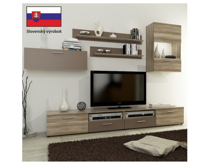Obývacia stena Stone OS - dub canyon / hnedá (Lava U741)