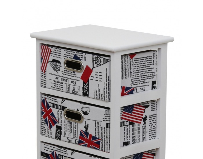 Komoda Sputnik 4 - biela / potlač