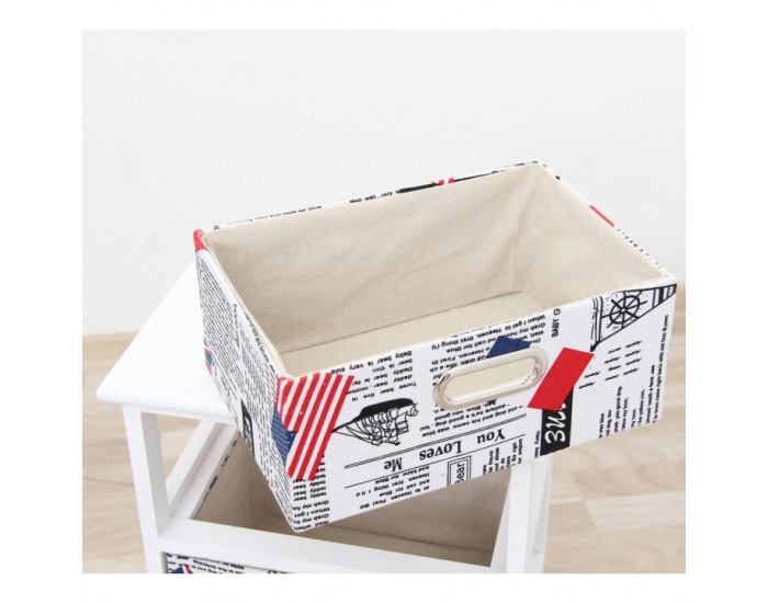 Komoda Sputnik 4 - biela / potlač