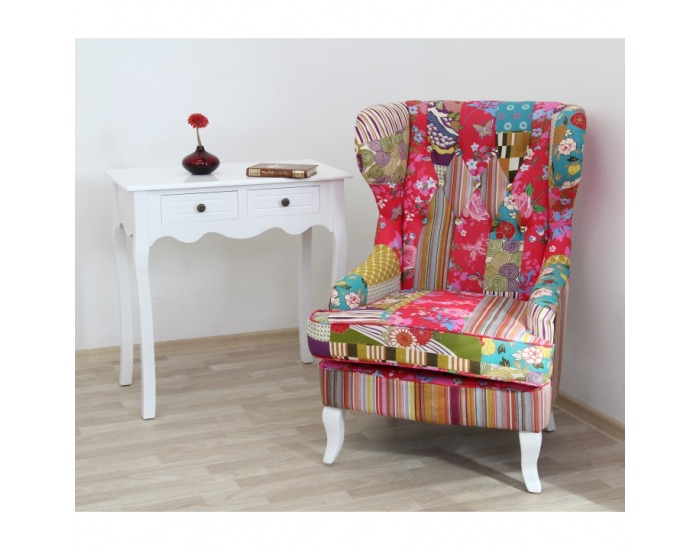 Kreslo (ušiak) Dimo Typ 1 - vzor patchwork