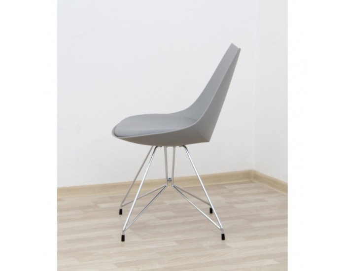 Jedálenská stolička Chrome - sivá / chróm