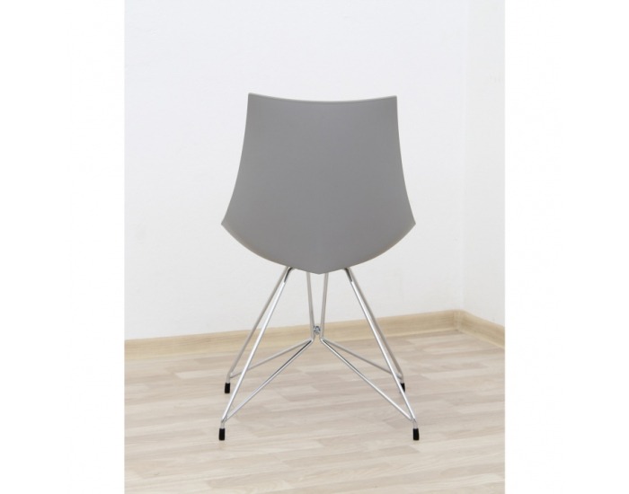 Jedálenská stolička Chrome - sivá / chróm