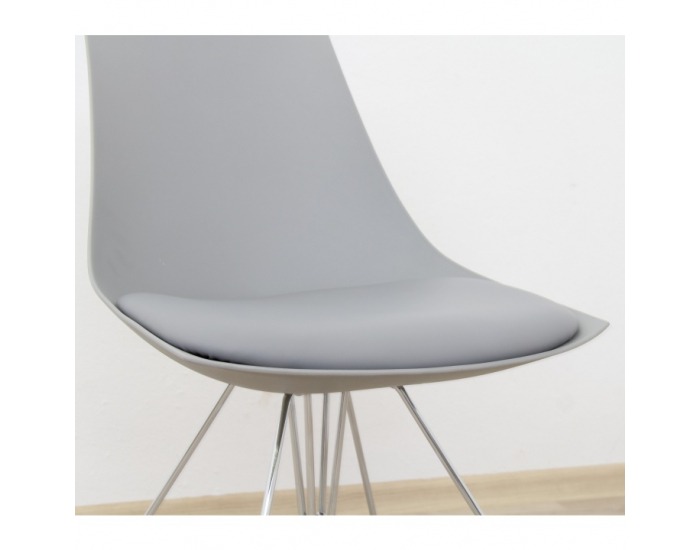 Jedálenská stolička Chrome - sivá / chróm