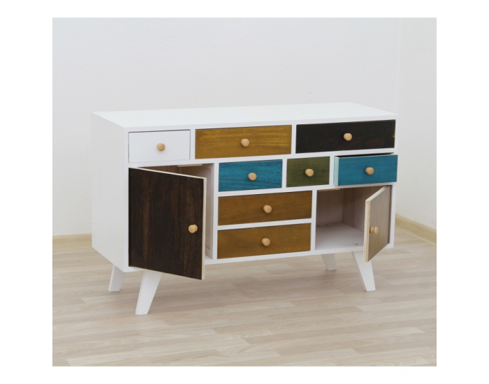 Komoda Feline 7461 - biela / kombinácia farieb