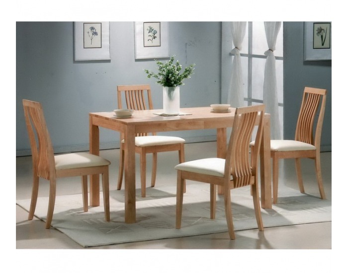 Jedálenský set Castle 1+4 - buk / krémová