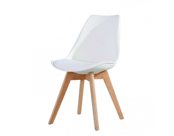 Jedálenská stolička Bali - biela / buk