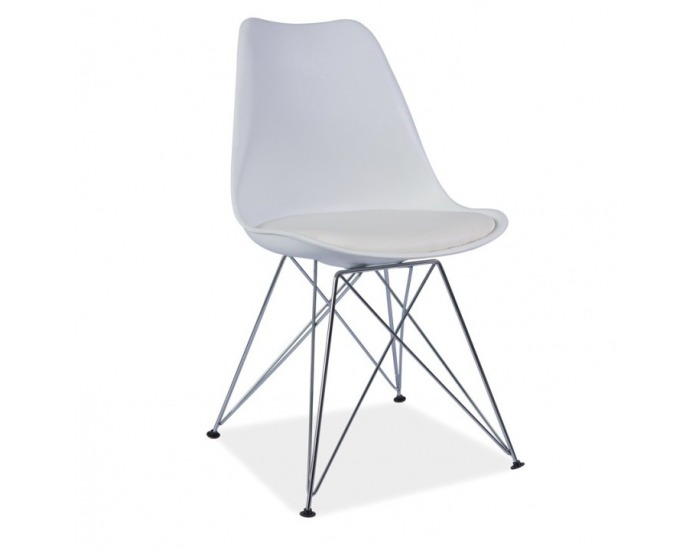 Jedálenská stolička Metal - biela / chróm