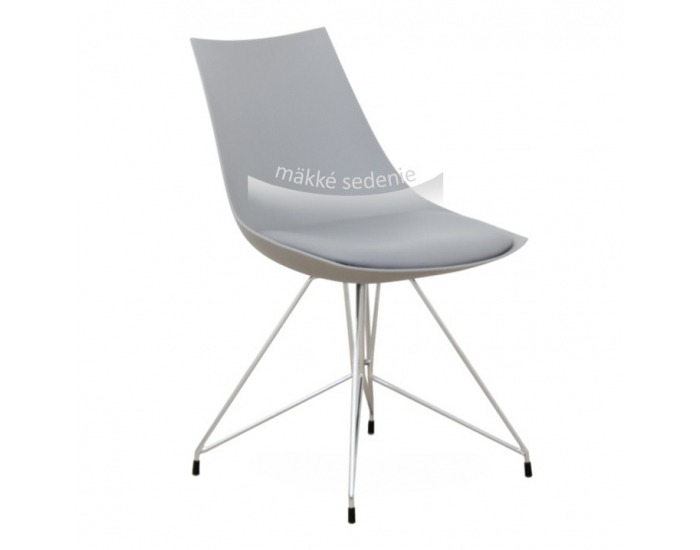 Jedálenská stolička Chrome - sivá / chróm