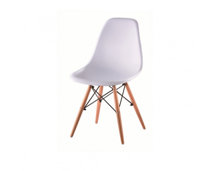 Jedálenská stolička Cinkla PC-015 - biela / buk