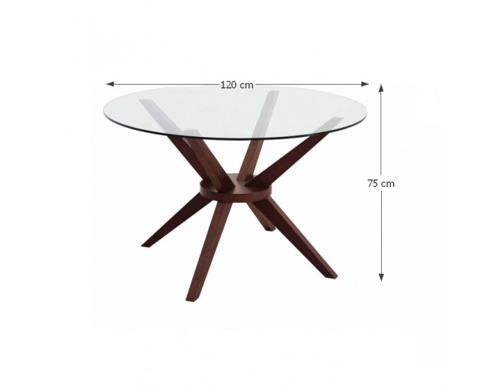 Sklenený jedálenský stôl Glas - orech