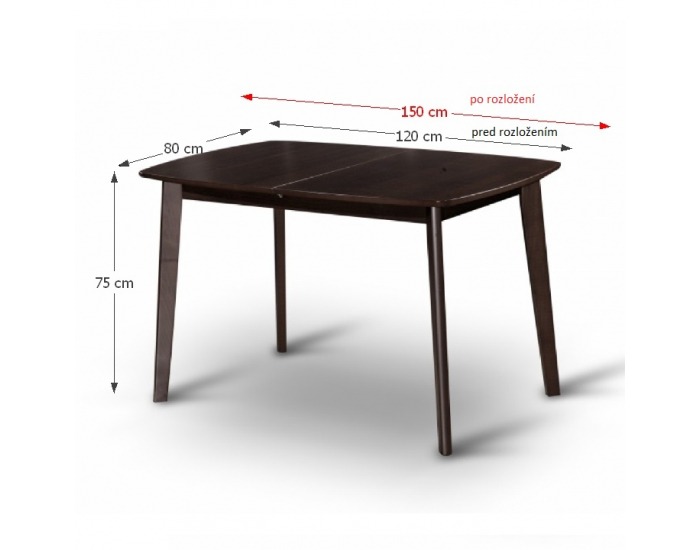 Rozkladací jedálenský stôl Chan - wenge