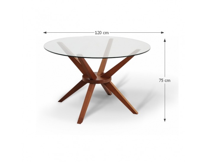 Sklenený jedálenský stôl Glas - čerešňa