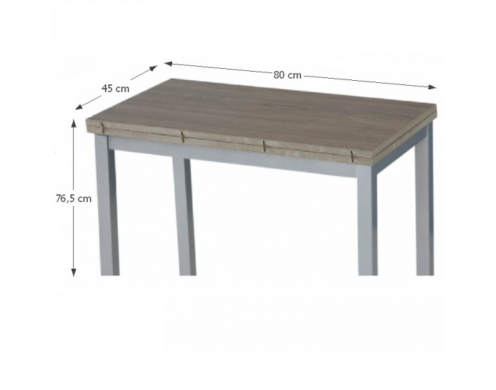 Rozkladací jedálenský stôl Rufelo - dub sonoma / sivá