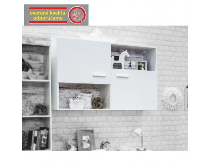 Skrinka na stenu Drago JU-55 - biela / dub canyon