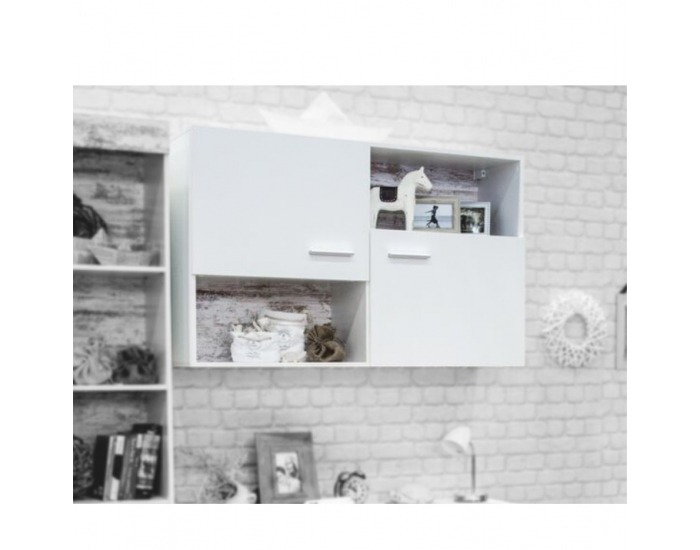 Skrinka na stenu Drago JU-55 - biela / dub canyon