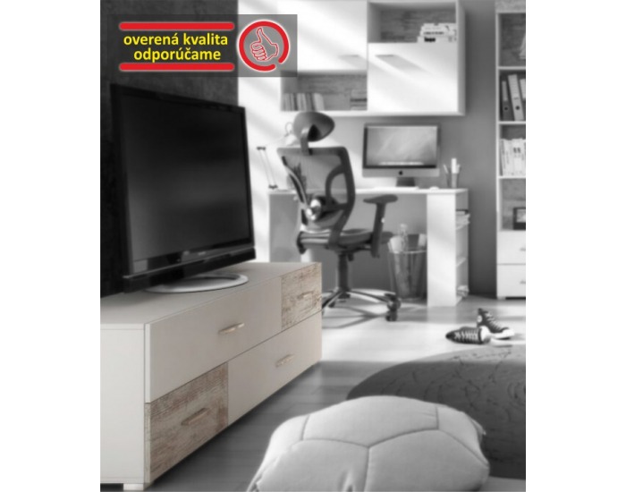 TV stolík Drago JU-63 - biela / dub canyon