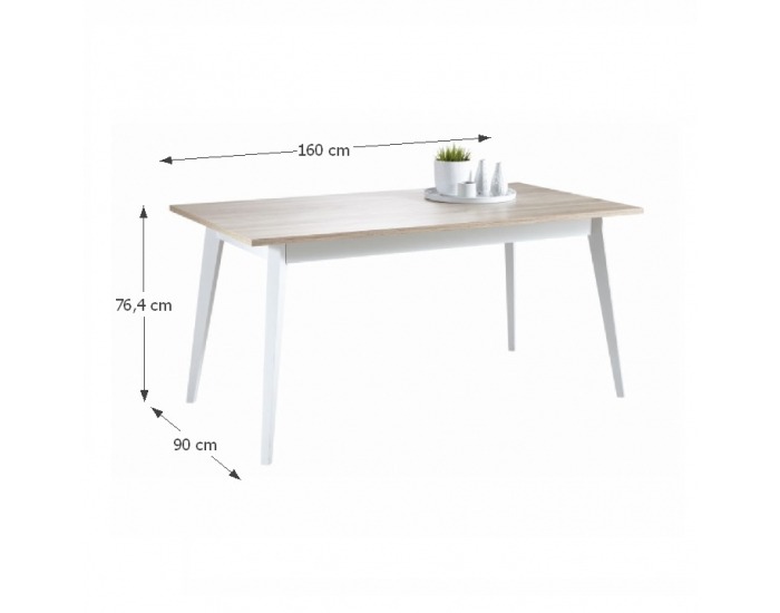 Jedálenský stôl Natura 223492 - dub sonoma / biela