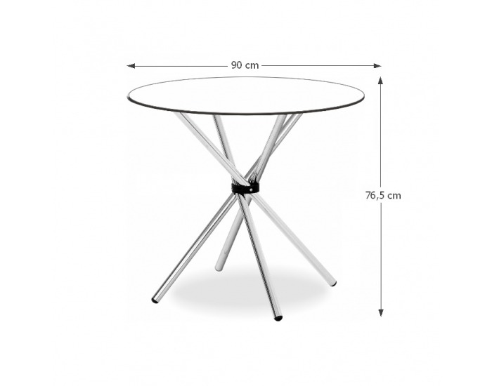 Okrúhly jedálenský stôl Vratko TD-512 - sklo / chróm