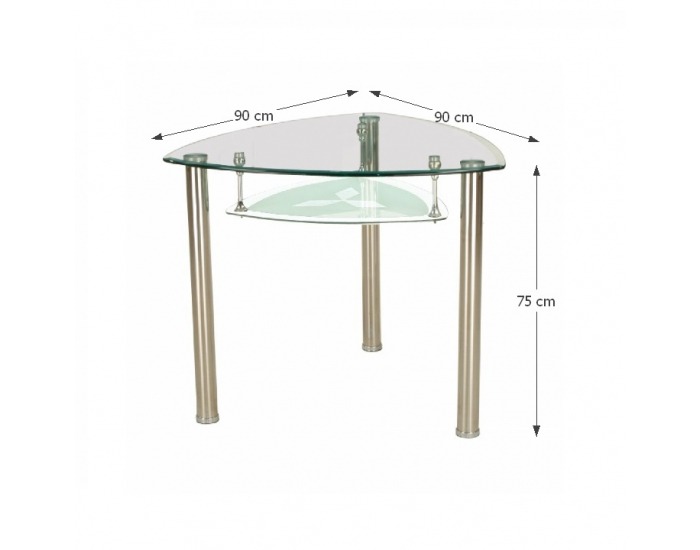 Sklenený jedálenský stôl Karol - oceľ / sklo