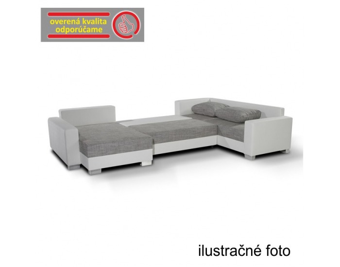 Rohová sedačka U s rozkladom a úložným priestorom Abby L/P - sivá / čiernohnedá