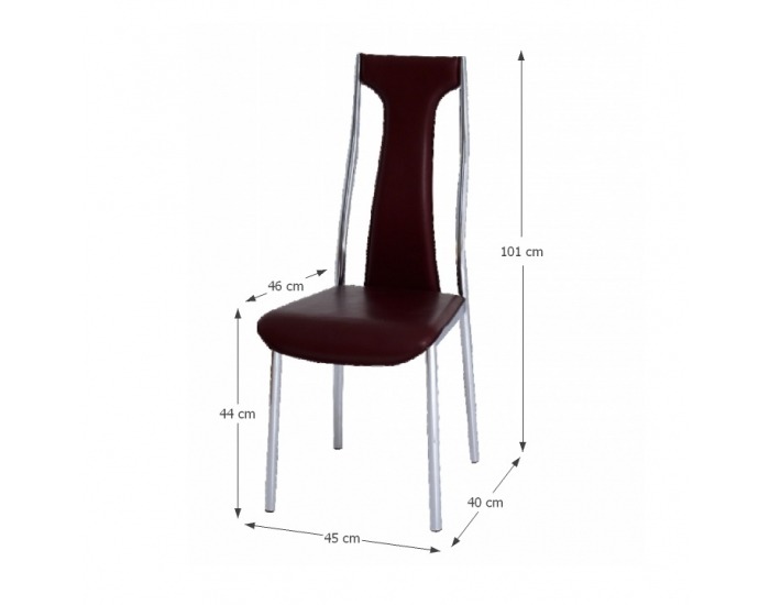 Jedálenská stolička Ria-Iris Y-257 - bordová ekokoža / chróm