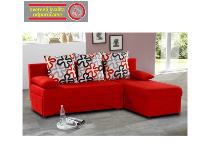 Rohová sedačka s rozkladom a úložným priestorom Polaris L/P - červená
