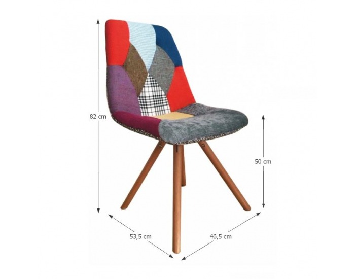 Jedálenská stolička Kima Typ 2 - vzor patchwork