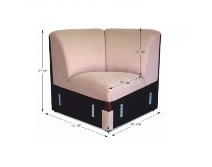 Rohová časť Rosana - svetlohnedá / čokoládová