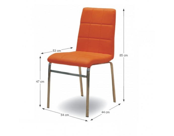 Jedálenská stolička Doroty New - oranžová ekokoža